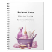 Carnet Service de nettoyage des entreprises rose (Devant)