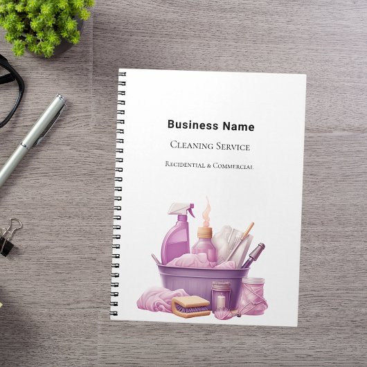 Carnet Service de nettoyage des entreprises rose