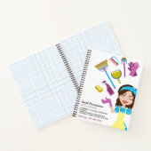 Carnet Service de nettoyage Lady Janitorial Cute Cartoon (Intérieur)