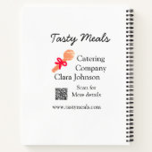 Carnet services de traiteur ajouter nom code QR site web  (Dos)