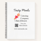 Carnet services de traiteur ajouter nom code QR site web  (Devant)