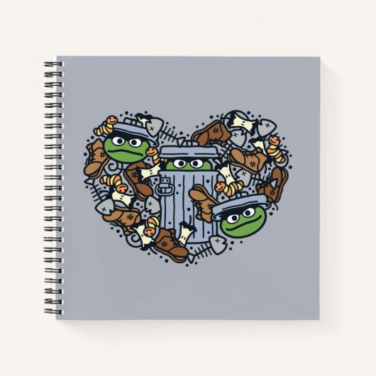 Carnet Sésame Sésame | Oscar the Grouch Doodle Heart (Devant)