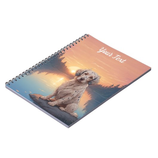 Carnet Setter anglais par lac (Côté gauche)