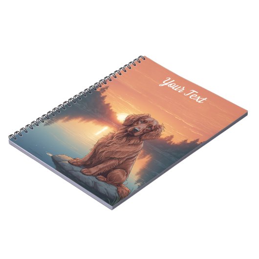 Carnet Setter irlandais par lac (Côté gauche)