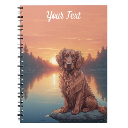 Carnet Setter irlandais par lac (Devant)