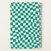 Carnet Sexe Neutral Turquoise Wavy Check Nom Monogrammé (Verso)