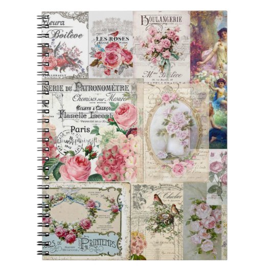 Carnet Shabby chic collage, country victorian, decoupage (Devant)