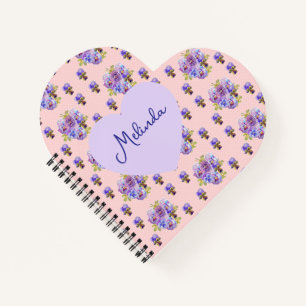 Carnet Shabby Chic Floral Pointillé Femme Nom
