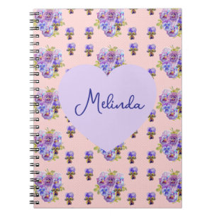 Carnet Shabby Chic Floral Pointillé Femme Nom