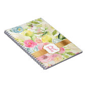 Carnet Shabby Chic Pretty Pink Watercolor Roses Monogram (Côté Droit)