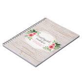 Carnet Shabby Chic Roses rose sur rustique Pays Barre Boi (Côté gauche)