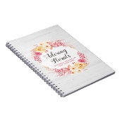 Carnet Shabby Chic Roses & Rustique Bois Blush Rose Flora (Côté Droit)