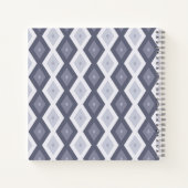 Carnet Shades of blue grey diamond pattern (Dos)