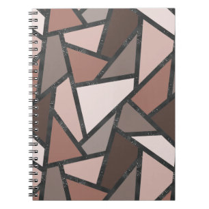 Carnet Shades of brown stained glass pattern