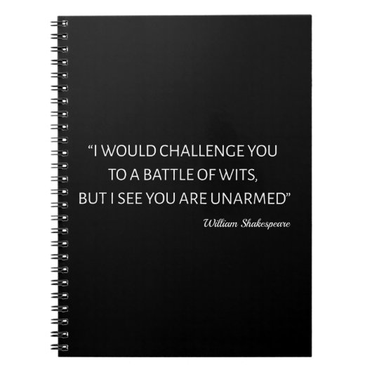 Carnet Shakespeare Quote - Battle Of Wits (Devant)