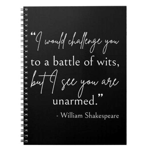 Carnet Shakespeare Quote - Battle Of Wits II (Devant)