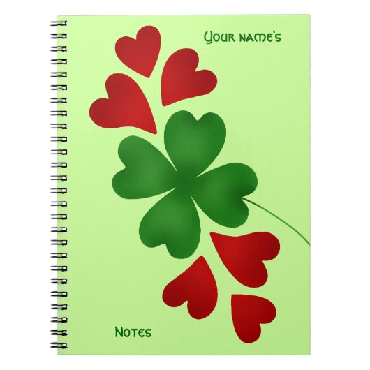 Carnet Shamrock aux coeurs (Devant)