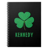 Carnet Shamrock Green Clover Irlande Celtic Irish Nom (Devant)