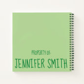 Carnet Shamrock vert Clover St. Paddy's Day Personnalisé (Dos)