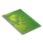 Carnet Shamrock vert d'Irlande Blessings (Côté Droit)