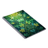 CARNET SHAMROCKS DE CLOVER CELTIQUE IRLANDAIS VERT (Côté Droit)