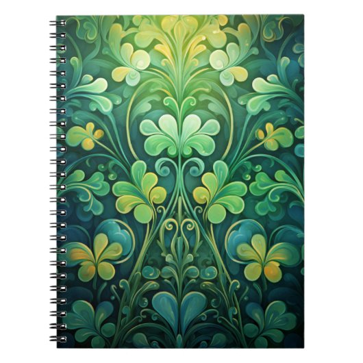CARNET SHAMROCKS DE CLOVER CELTIQUE IRLANDAIS VERT (Devant)