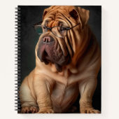 Carnet Shar Pei Chien intelligent avec conception de livr (Devant)
