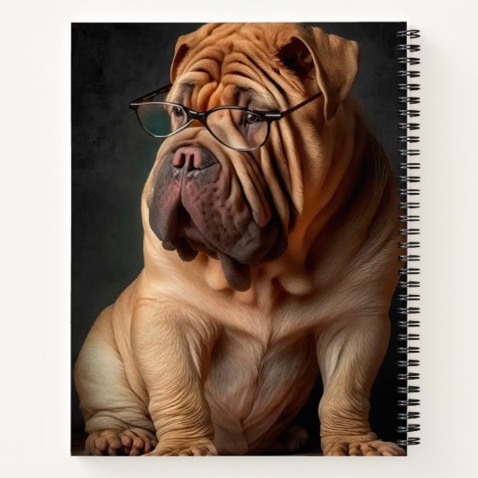 Carnet Shar Pei Chien intelligent avec conception de livr (Dos)