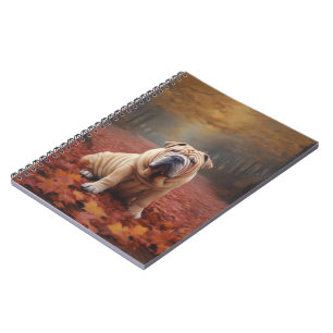 Carnet Shar Pei dans l'automne Feuilles automne Inspire