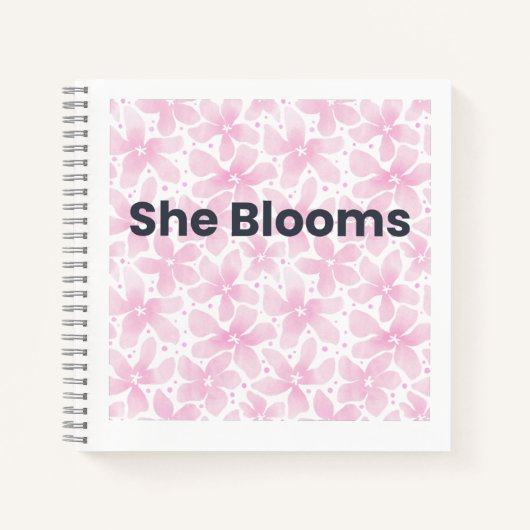 Carnet She Blooms Inspirational Floral Notebook (Devant)