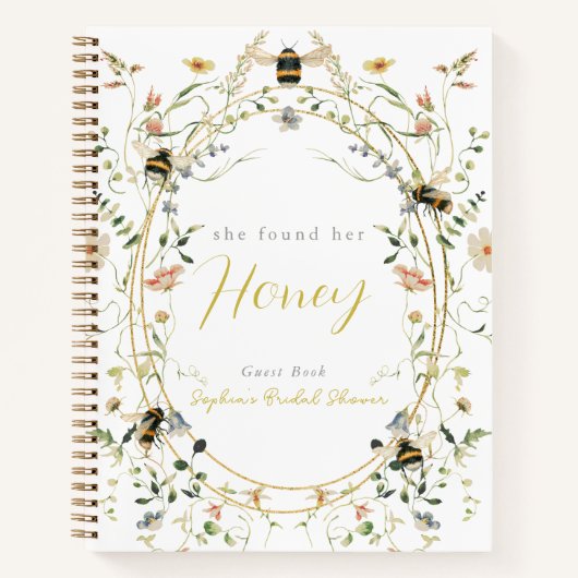 Carnet She found her Honey Bridal Shower Guest Book (Devant)