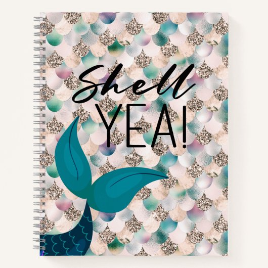 Carnet Shell Yea Turquoise & Gold Glam Mermaid Queue & Sc (Devant)