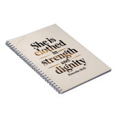 Carnet She's clothed in strength. Bible verse notebook  (Côté Droit)