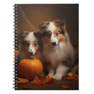 Carnet Shetland Sheepdog Chiot Chiot Automne Citrouille d