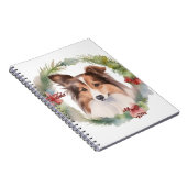 Carnet Shetland Sheepdog Christmas Wreath Festive Pup (Côté Droit)