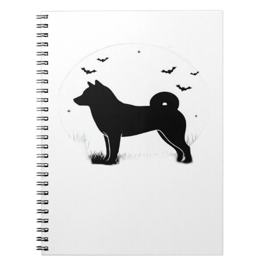 Carnet Shiba Inu Chien - Halloween Lune Silhouette Oversi (Devant)
