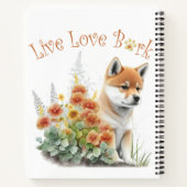 Carnet Shiba Inu Chien Maman Florale (Dos)