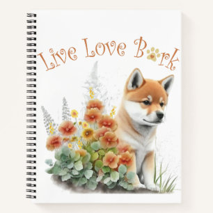 Carnet Shiba Inu Chien Maman Florale