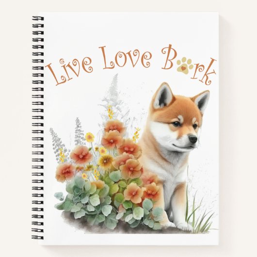 Carnet Shiba Inu Chien Maman Florale (Devant)