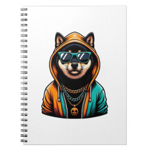 Carnet Shiba Inu en capuche de streetwear