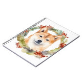 Carnet Shiba Inu Festive de la couronne de Noël Coupe (Côté gauche)