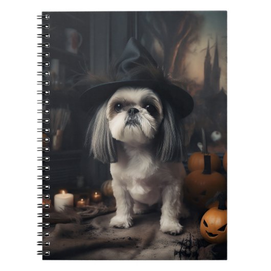 Carnet Shih Tzu Citrouilles Halloween effrayant (Devant)
