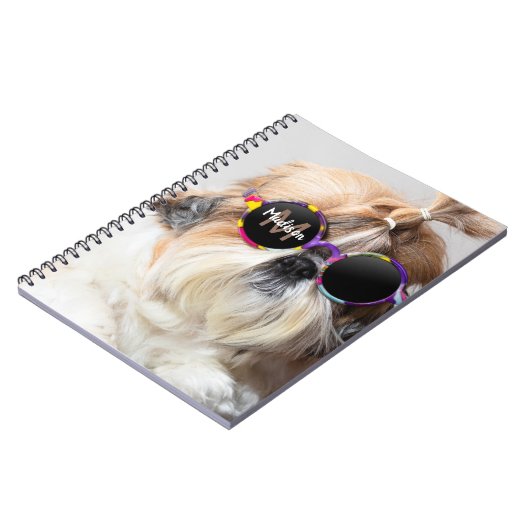 Carnet Shih Tzu Cool fun mignon Photo Custom Monogramme (Côté gauche)