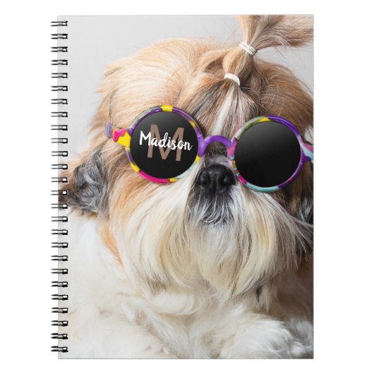 Carnet Shih Tzu Cool fun mignon Photo Custom Monogramme (Devant)