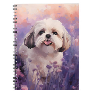 Carnet Shih Tzu dans le champ Lavender