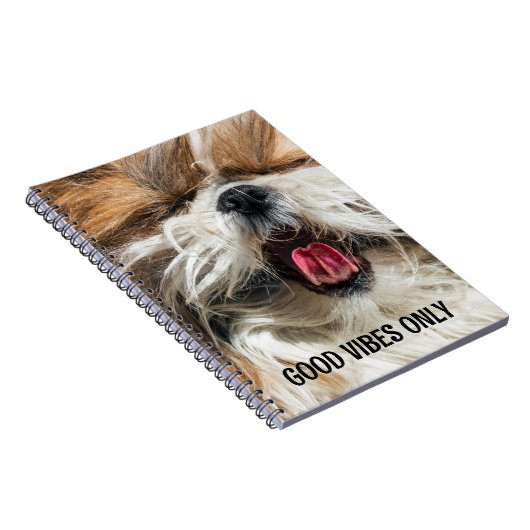 Carnet Shih tzu langue drôles violes texte personnalisé (Côté Droit)