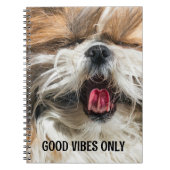 Carnet Shih tzu langue drôles violes texte personnalisé (Devant)