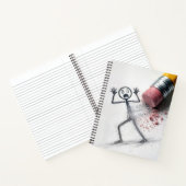 Carnet Shocked Stick Figure Man with Eraser (Intérieur)