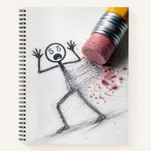Carnet Shocked Stick Figure Man with Eraser (Devant)