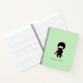 Carnet Shopping Ninja Girl Nom personnalisé sur vert (Intérieur)